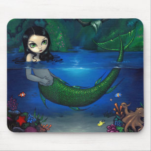 "彼女の小洞窟の人魚"のマウスパッド マウスパッド