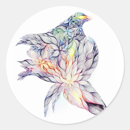彼女の巣の中の鳥 ラウンドシール (正面)
