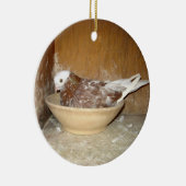 彼女の巣ボールのオーナメントのハト セラミックオーナメント (右)