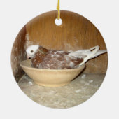 彼女の巣ボールのオーナメントのハト セラミックオーナメント (裏面)