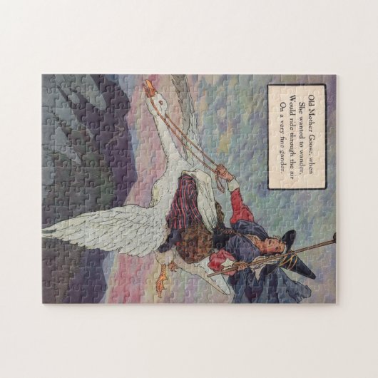彼女の巨大なガチョウに乗っている20年代のマザー・グース ジグソーパズル (横)