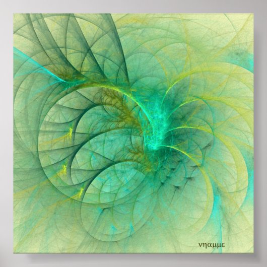 彼女の帽子の羽（緑） ポスター (正面)