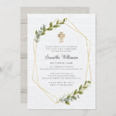 彼女の幾何学的なフローラの素朴最初の通信 招待状 (正面/裏面)