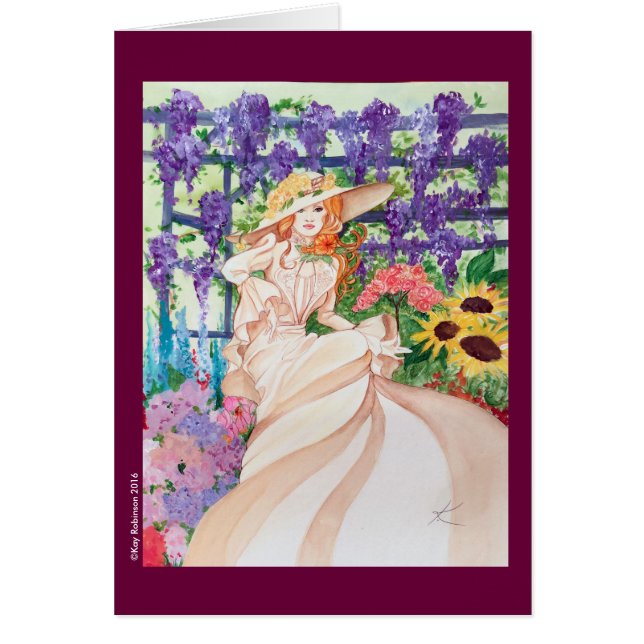 彼女の庭の美しくビクトリアンな女性 (正面)