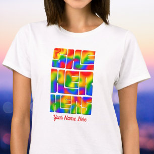 彼女の彼女の代名詞レインボー絞り染め Tシャツ