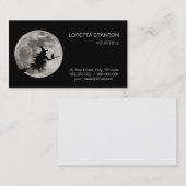 彼女の後ろの明るい月を持つ飛んでいるな魔法使い 名刺 (正面/裏面)