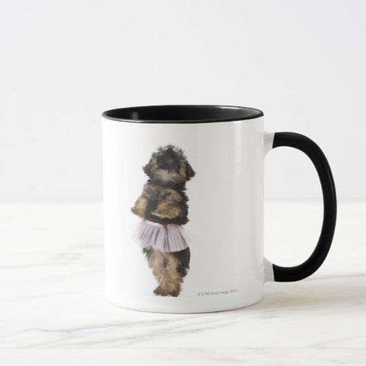 彼女の後ろ足のチュチュのヨークシャーテリアpooの子犬 マグカップ (右)