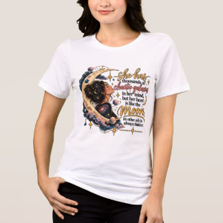 彼女の心の中の渦巻く銀河 月の輝き トライブレンドTシャツ