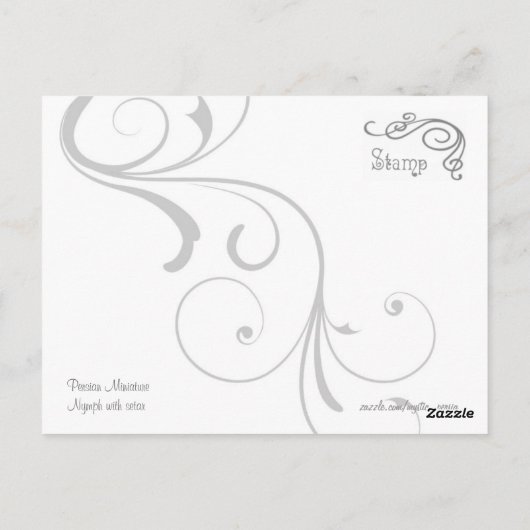 彼女の恋人のはがきを持つニンフ ポストカード (裏面)