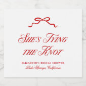 彼女の愛の結び目 赤 エレガントな手描きのリボン スパークリングワインラベル (シングルラベル)