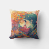 彼女の愛、彼女の方法 |レズビアンキスアールデコスタイル クッション (正面)