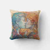 彼女の愛、彼女の方法 |レズビアンキスアールデコスタイル クッション (正面)