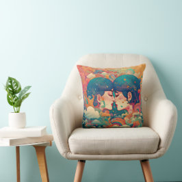 彼女の愛、彼女の方法 |レズビアンキスアールデコスタイル クッション