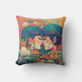 彼女の愛、彼女の方法 |レズビアンキスアールデコスタイル クッション (正面)