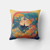 彼女の愛、彼女の方法 |レズビアンキスアールデコスタイル クッション (裏面)