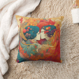 彼女の愛、彼女の方法 |レズビアンキスアールデコスタイル クッション