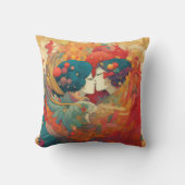 彼女の愛、彼女の方法 |レズビアンキスアールデコスタイル クッション (正面)