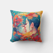 彼女の愛、彼女の方法 |レズビアンキスアールデコスタイル クッション (正面)