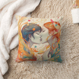 彼女の愛、彼女の方法 |レズビアンキスアールデコスタイル クッション