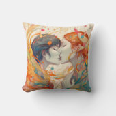 彼女の愛、彼女の方法 |レズビアンキスアールデコスタイル クッション (正面)