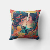 彼女の愛、彼女の方法 |レズビアンキスアールデコスタイル クッション (裏面)