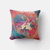 彼女の愛、彼女の方法 |レズビアンキスアールデコスタイル クッション (正面)