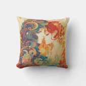 彼女の愛、彼女の方法 |レズビアンキスアールデコスタイル クッション (正面)