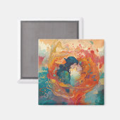 彼女の愛、彼女の方法 |レズビアンキスアールデコスタイル マグネット (正面/裏面)