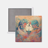 彼女の愛、彼女の方法 |レズビアンキスアールデコスタイル マグネット (正面/裏面)