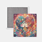 彼女の愛、彼女の方法 |レズビアンキスアールデコスタイル マグネット (正面/裏面)