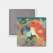 彼女の愛、彼女の方法 |レズビアンキスアールデコスタイル マグネット (正面/裏面)