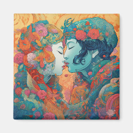 彼女の愛、彼女の方法 |レズビアンキスアールデコスタイル マグネット