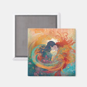 彼女の愛、彼女の方法 |レズビアンキスアールデコスタイル マグネット (正面/裏面)