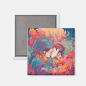 彼女の愛、彼女の方法 |レズビアンキスアールデコスタイル マグネット (正面/裏面)