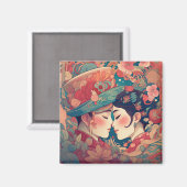 彼女の愛、彼女の方法 |レズビアンキスアールデコスタイル マグネット (正面/裏面)