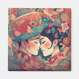 彼女の愛、彼女の方法 |レズビアンキスアールデコスタイル マグネット