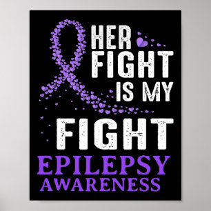 彼女の戦いてんかん認識度紫のリボンepilept ポスター