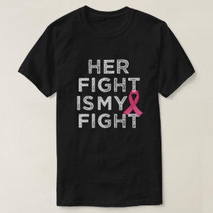 彼女の戦いの乳癌の認識度メンズワイシャツ Tシャツ