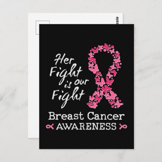 彼女の戦いは我々の戦い乳がん認識度 ポストカード (正面/裏面)