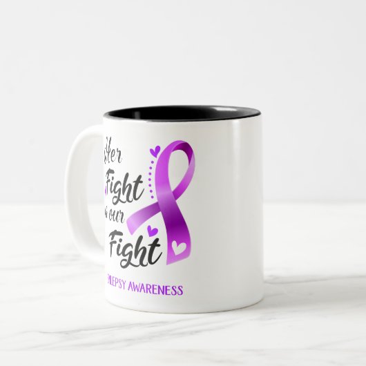 彼女の戦いは私たちの戦いてんかん認識度 ツートーンマグカップ (正面左)