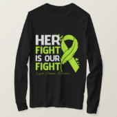 彼女の戦いは私たちの戦いライム病認識度R Tシャツ (デザイン正面)