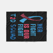 彼女の戦いは私たちの戦い糖尿病認識度の日T2d フリースブランケット (正面(横))