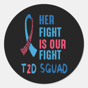 彼女の戦いは私たちの戦い糖尿病認識度の日T2d ラウンドシール