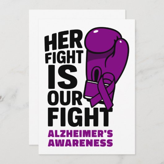 彼女の戦いは私たちの戦い – アルツハイマー認識度 招待状 (正面/裏面)