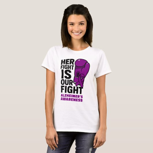 彼女の戦いは私たちの戦い – アルツハイマー認識度 Tシャツ (正面フル)