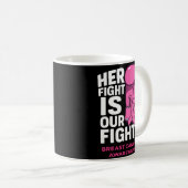 彼女の戦いは私たちの戦い – 乳がん認識度 コーヒーマグカップ (正面右)