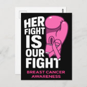 彼女の戦いは私たちの戦い – 乳がん認識度 ポストカード (正面/裏面)