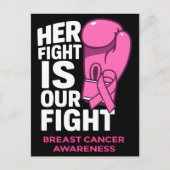 彼女の戦いは私たちの戦い – 乳がん認識度 ポストカード (正面)