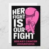 彼女の戦いは私たちの戦い – 乳がん認識度 招待状 (正面/裏面)