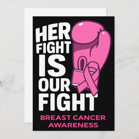 彼女の戦いは私たちの戦い – 乳がん認識度 招待状 (正面/裏面)